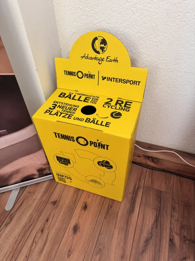 Tennisbälle recyclen mit der Advantage Earth Box Tennisclub Wernigerode e.V.