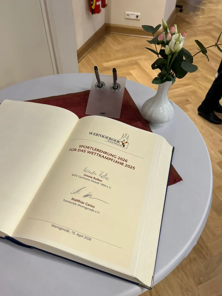 Matthias Carius- Eintragung ins Ehrenbuch des Sports - TC Wernigerode e.V.